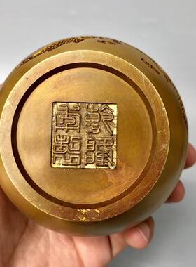 MOI铜公缸小聚宝盆摆件财进宝连年有余号客招厅股票办室风水摆件