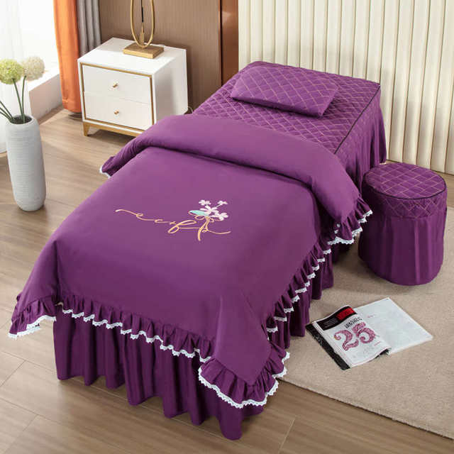 Beauty bed cover four-piece set simple modern head therapy four-season beauty salon special massage massage physiotherapy bed cover Beauty bed cover four-piece set simple modern head therapy four-season beauty salon special massage massage physiotherapy bed cover