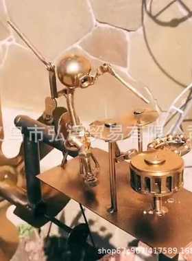 新款创意风车打鼓风车庭院花园农场金属复古装饰工艺