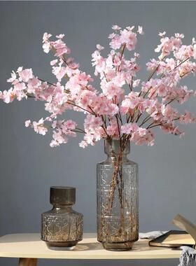 式乡村蓝色创浮雕玻意璃水培马德花瓶里时尚家居.美摆