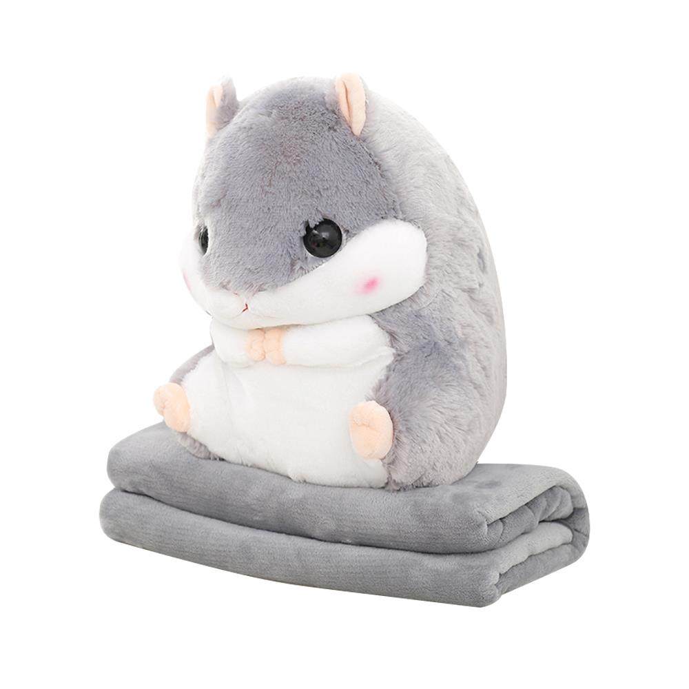 仓鼠暖手抱枕被子两用珊瑚绒毛毯车载二合一可折叠毯子多功能枕头,淘宝优惠券,粉丝福利购,淘宝优惠卷