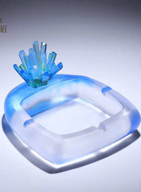 古法琉璃烟灰缸设计感高端大气上档次客厅办公室桌面家居装饰摆件