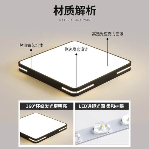 简约吸顶灯led现代圆形家用客厅灯主卧室灯北欧房间书房超薄灯具 - 图2