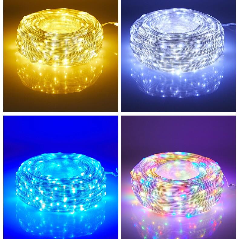 Outdoor waterproof gypsophila LED small colorful lights flashing light string solar leather string lights courtyard camping decorative tree lights