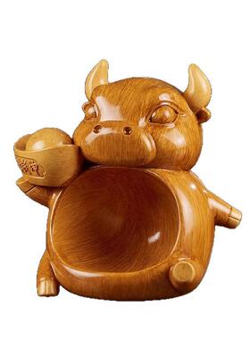 入户门钥匙收纳牛摆件创意客厅玄关茶几桌面新中式国潮古风装饰品