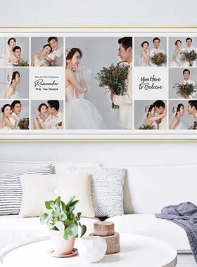 婚纱照放大相框墙挂水平板定制婚纱照全家福婴儿照片设计水洗照片