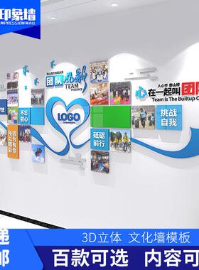 公司企业文化墙高端定制装饰创意励志3D立体墙贴员工团队风采展示