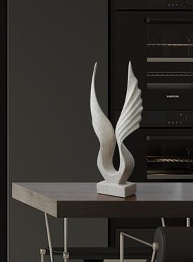 北欧创意大展宏图砂岩老鹰摆件家居工艺品客厅酒吧玄关摆设艺术品