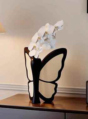 新款中古风复仿古摆件餐桌真花插花器高级花感瓶客厅电视柜装饰品