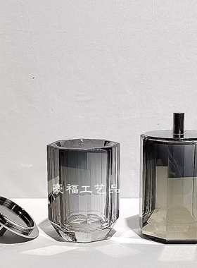 现代家居沐室水晶料香薰瓶，洗手液瓶，漱口杯和棉签蛊饰品