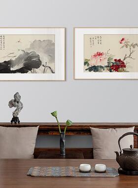 新式YZ202303原风餐厅装饰挂画木四季花卉工笔水墨中国画茶室卧室