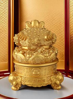 八方纳财金蟾财家摆件居招玄关客厅装饰可旋金蝉八方纳财工艺品商