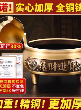 纯铜香炉供奉套装财神佛像佛具上香炉家用室内蜡烛台供佛圣水杯