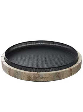 侘寂风金属果盘样板房售楼处家居客厅餐桌高档装饰收纳托盘摆件