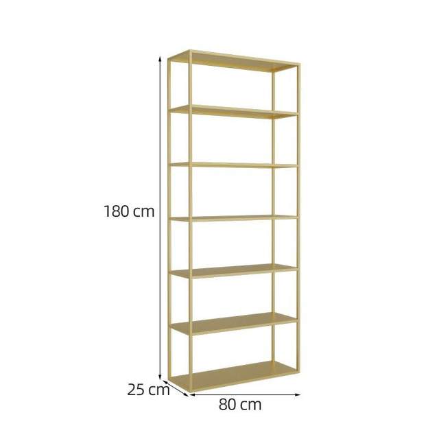 Modern wrought iron bookshelf multi-layer storage bookshelf office wall floor display rack shelf light luxury display