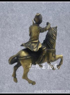 仿古纯铜马上封侯摆件铜器十二生肖马令旗猴家居装饰工艺品摆件
