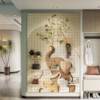 Customized entrance hall elephant solid wood hole board storage rack creative wall decoration storage shelf blocking shape