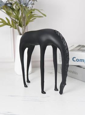 109新中式创意复古颈鹿摆件美家用长卧室书客厅房式办公室茶几个