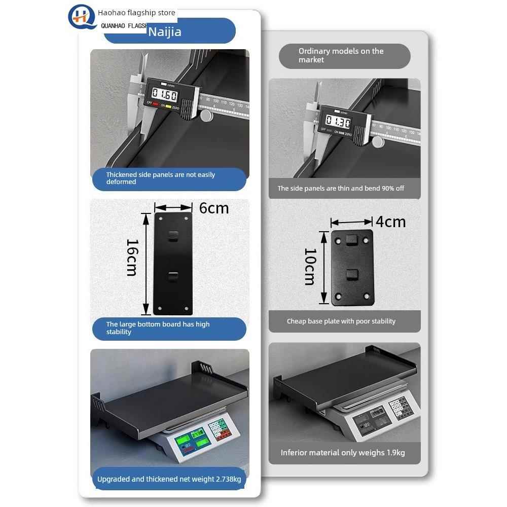 厨房微波炉置物架家用壁挂式免打孔放烤箱架子多功能墙上收纳挂架 - 图0