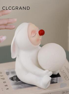 摆件小夜灯高级感卧室床头气氛儿童睡眠灯兔娃娃新人生日礼物饰品