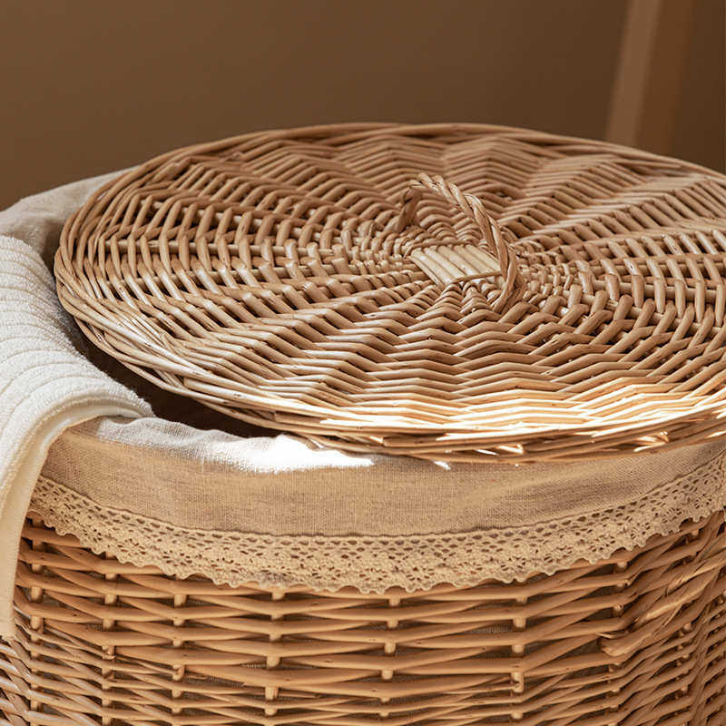 柳编脏衣篮脏衣服收纳筐藤编带盖卫生间浴室放衣服脏衣篓整理箱,淘宝优惠券,粉丝福利购,淘宝优惠卷