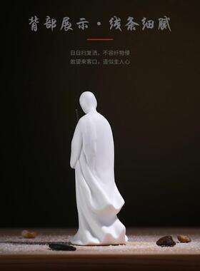 龙器 创意扫地僧陶瓷人物摆件 办公室客厅玄关博古架小装饰工艺品
