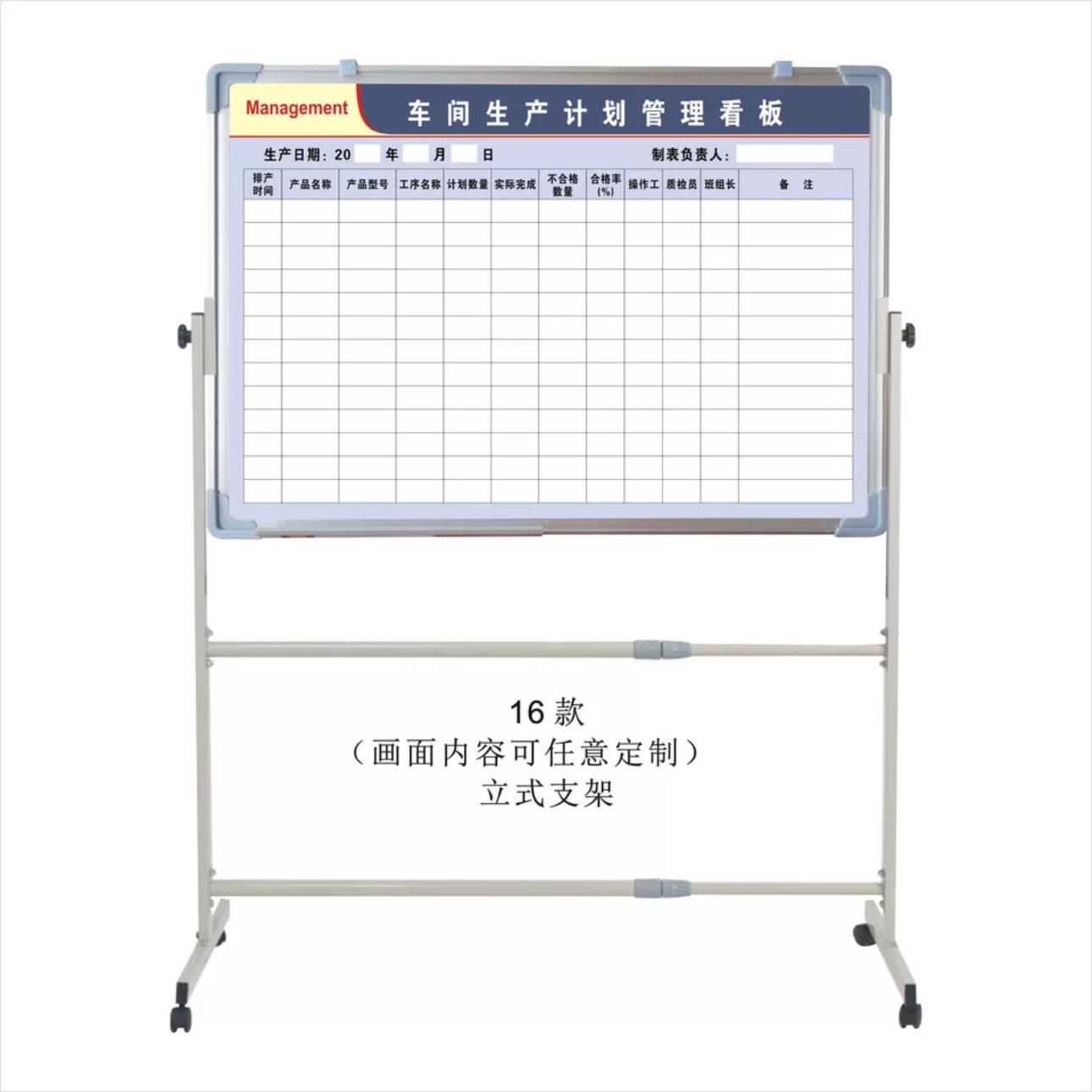 Workshop production management signboard customized content warehouse material location information whiteboard office employee attendance