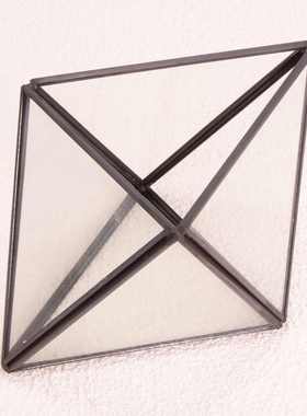 苔藓微景观生态瓶 几何多肉植物玻璃花房盆罩工艺品摆件批发菱形