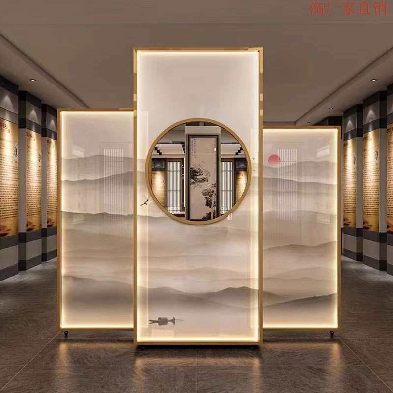 新款简约铝合金边框屏风 轻奢屏风客厅入户玄关铝合金屏风隔断,淘宝优惠券,粉丝福利购,淘宝优惠卷