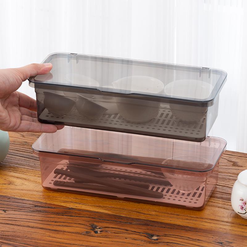 家用厨房筷子盒餐具筷子收纳盒沥水加长款筷笼家用防尘塑料筷子筒