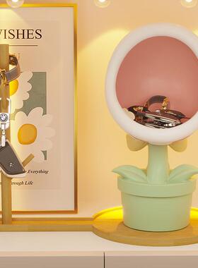 大嘴花客厅玄关入户门进门放钥匙盘收纳托 托盘置物架家居装饰品