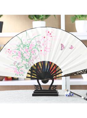 仿古风纸扇手工绘画竹子扇子广告o竹扇供可印534刷客户l应go