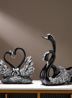 创意轻奢高档红高455酒架摆黑天鹅件端餐桌边酒柜红摆酒瓶架子装