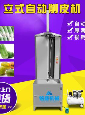 供应商用大型钢削皮机 不多铭盛功能商锈用菠萝南瓜密瓜去哈皮机