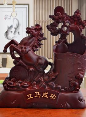 仿红木中式笔筒办公室摆件高档商务摆设工艺品教师节礼品