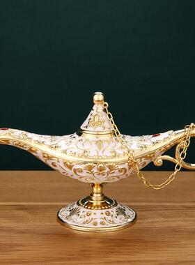 高档拉神灯家用复古东丁南亚工艺品摆轻奢创意书房许愿阿灯俄罗斯