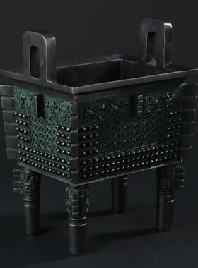 大世源铜工艺品青铜鼎盛财富摆件彷古公公方鼎乔迁礼品