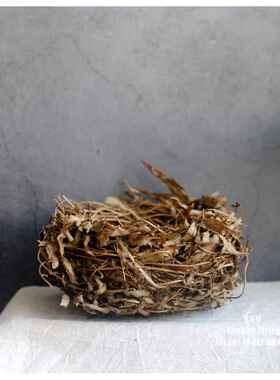 百亩家手工仿真鸟窝草编鸟巢鸟笼装饰品花园拍摄道具摆件装饰品