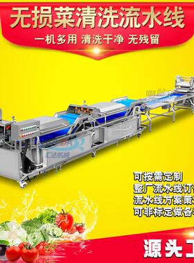 全自动山野菜清洗机地皮菜气泡清洗设备连续式净菜加工流水线