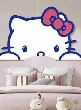 儿童房装饰画hellokitty卡通女孩房间卧室床头背景墙挂画led壁灯
