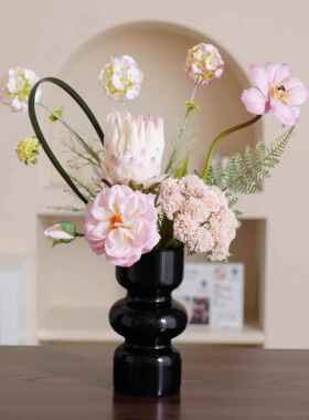 轻奢高端彷真花束客厅餐桌摆件装饰花假花摆设月季花插花高端花艺