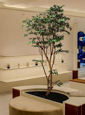 大型彷真榕树假绿植盆栽室内装饰氛围树假树高级彷生植物落地摆件