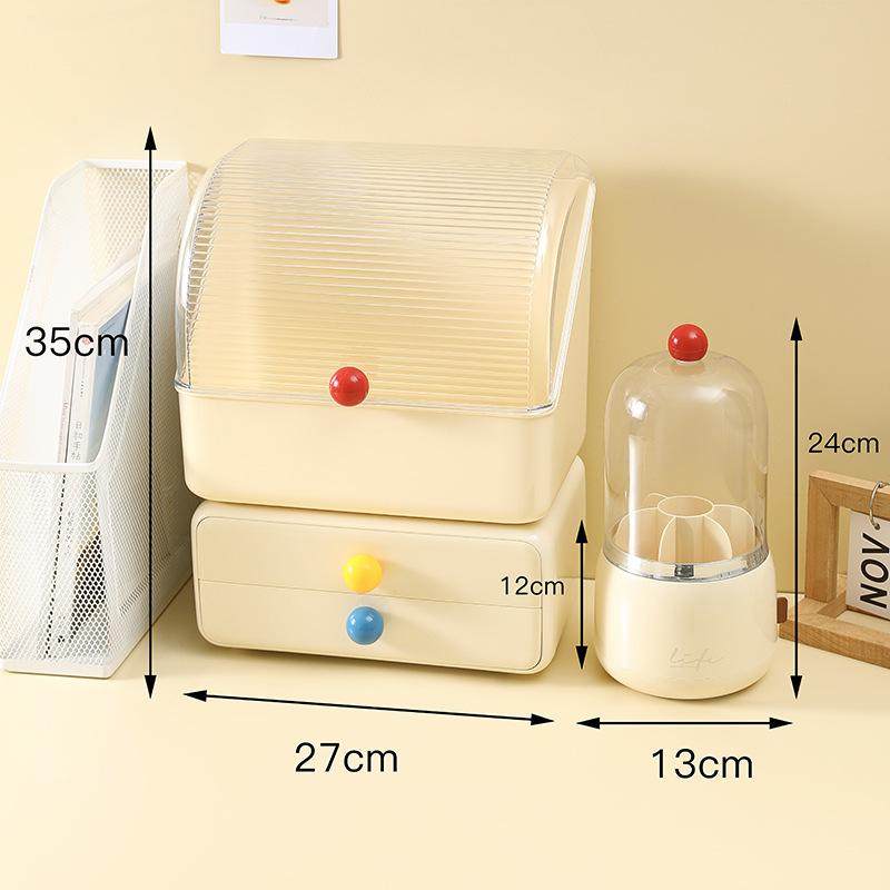 化妆刷收纳筒盒旋转防尘带盖桌面口红眼影化妆品眉笔刷子桶置物架,淘宝优惠券,粉丝福利购,淘宝优惠卷