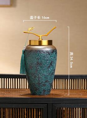高级感新中式流釉面渐变色景德镇陶瓷花瓶大口径客厅花器瓷器摆件