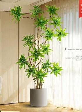 大型模拟绿色植物景观彷生百合竹子客厅装饰模拟植物景观无障碍豪