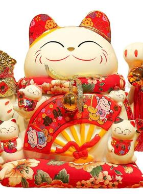 招财猫摆件开业存钱储蓄罐大号陶瓷日本店铺家居创意礼品自动招手