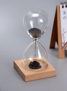 磁铁沙漏计时器 创意装饰品漏斗 办公室桌面摆件个性磁力流沙瓶