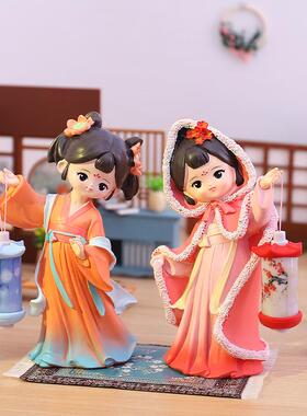 新中式国色长歌手提小灯摆件复古床头灯节日生日礼品创意氛围灯