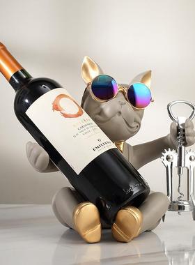 酷犬斗牛犬酒架酒柜饰品摆红件轻ZY8549酒奢高装档客厅餐边柜玄关