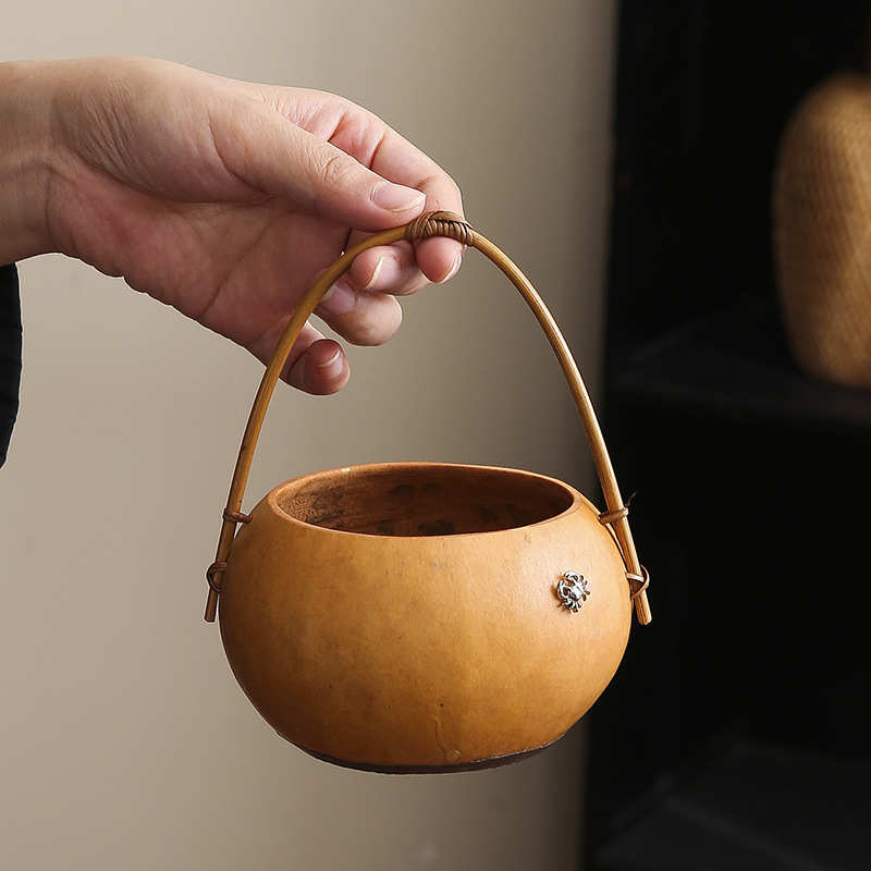 Creative handmade bamboo gourd basket bamboo storage box dried fruit snack box tea set storage basket